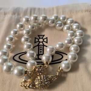 Vivienne Westwood Pearl Bracelet with Gold Details